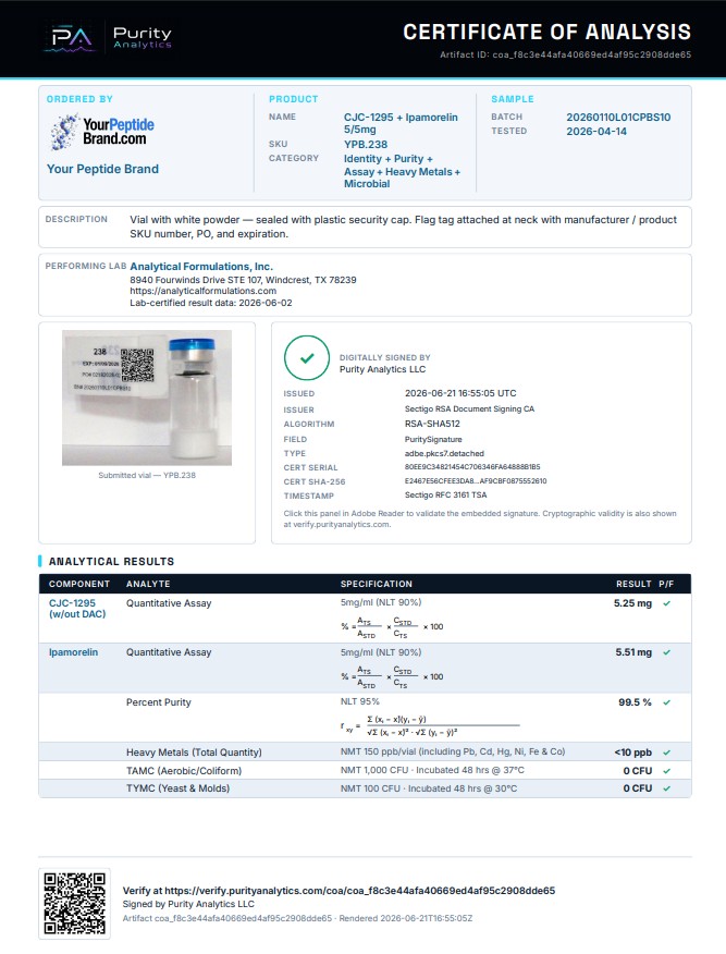 2X Blend CJC-1295 Without DAC (5mg) / Ipamorelin (5mg) - Image 2